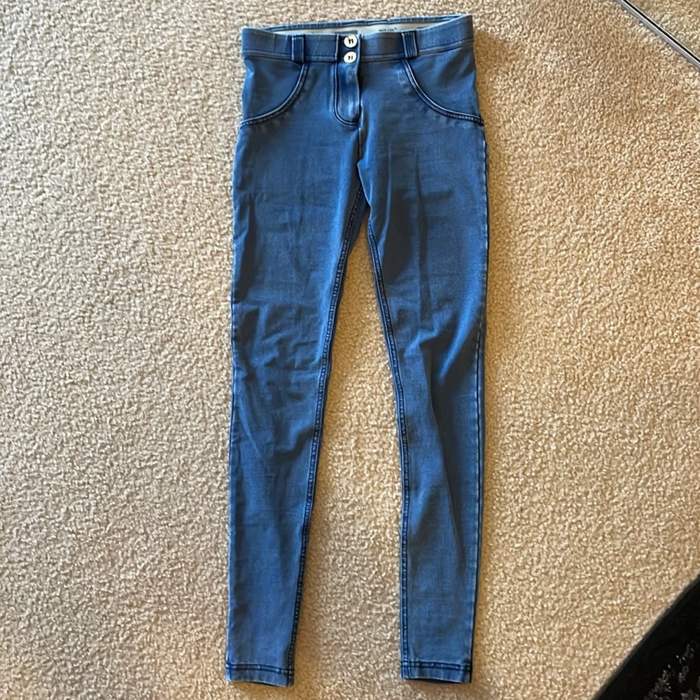 Authentic Freddy WR.UP Denim skinny jeans, Mid Rise Full Length Light Blue